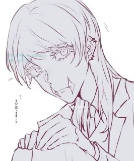 🙁 …！
…が怒ってる…！？ anime, manga, vampire, sketch telegram sticker