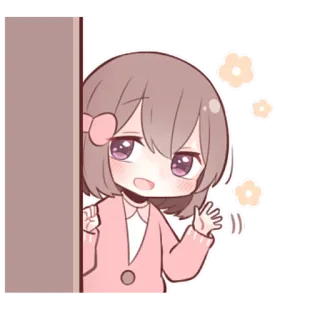 👋 anime girl, cute, cartoon, greeting, kawaii, waving telegram sticker