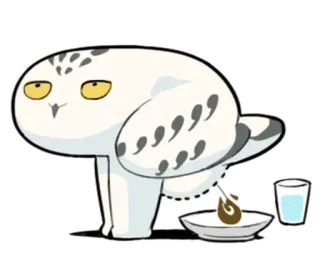 💩 hibou, dessin animé, animal, oiseau telegram sticker