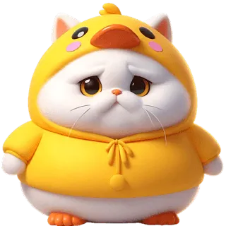 🥺 słodki, kot, kaczka, zwierzę, kreskówka, kawaii, chibi, zwierzak telegram sticker