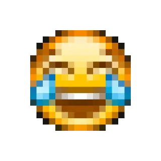 😂 emoji, laughing, crying, pixel art, expression telegram sticker