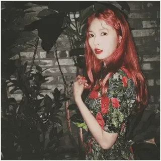 ☁️ Porträt, Frau, rote Haare, Blumenkleid, Innenaufnahme, Brünette, Mode telegram sticker
