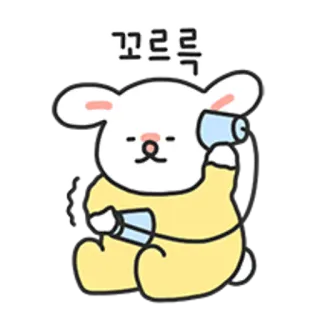 💬 꼬르륵 Kartun, Binatang, Kelinci, Lucu, Stiker telegram sticker