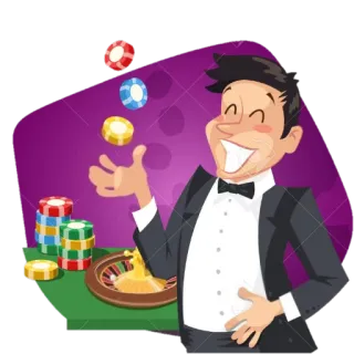 🤹 Cassino, Jogo, Roleta, Fichas, Croupier, Homem, Entretenimento telegram sticker