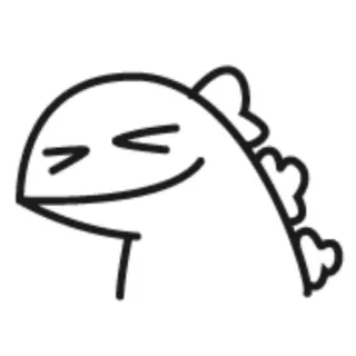 🦖 dinosaure, dessin animé, bonhomme allumette, mignon, dessin telegram sticker