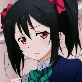 😒 Nico Yazawa Love Live! anime, girl, school uniform, japanese, idol, cute telegram sticker