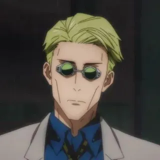 ➿ Kento Nanami Jujutsu Kaisen Anime, Personnage, Kento Nanami, Jujutsu Kaisen, cheveux blonds, lunettes telegram sticker