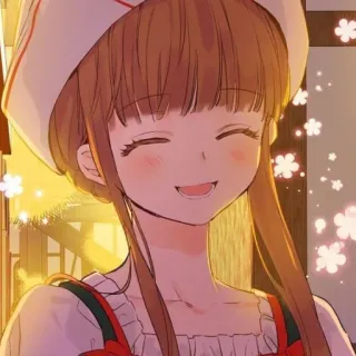 😄 Anime Mädchen, lächelnd, niedlich, Cartoon, Mädchen, Kawaii whatsapp sticker