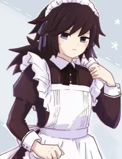 🤍 Giyu Tomioka Demon Slayer Anime, Maid, Personaggio, Giyu Tomioka, Demon Slayer whatsapp sticker