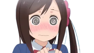 😵 anime, cartoon, girl, confused, dizzy telegram sticker