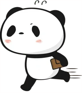 🏃‍♂ Panda, Kartun, Binatang, Lucu, Beruang, Lari whatsapp sticker