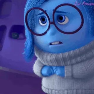 🤖 Sadness Inside Out tristezza, inside out, Disney, Pixar, cartone animato, emozione, personaggio telegram sticker