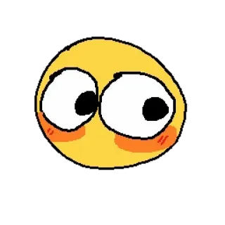 😳 emoji, imut, wajah, merona, kuning, mata telegram sticker