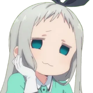 😏 anime, garota, desenho animado, arrogante, fofo, kawaii, expressão whatsapp sticker