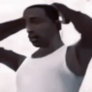 🥞 CJ Grand Theft Auto: San Andreas CJ, Grand Theft Auto, San Andreas, Gra wideo, Postać, Poza telegram sticker