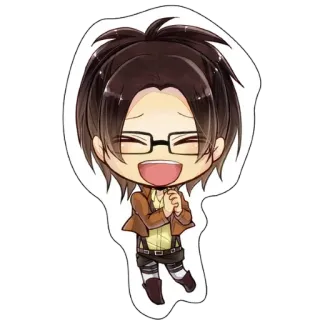 🥰 Hanji Zoe Attack on Titan Anime, Mangá, Chibi, Personagem, Hanji Zoe, Attack on Titan telegram sticker