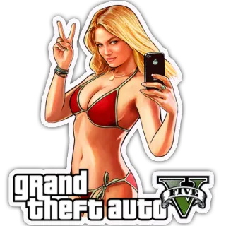 ️ Grand Theft Auto V grand theft auto, gta, gta 5, video game, bikini, blonde telegram sticker