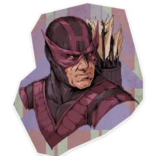👌 Hawkeye ซูเปอร์ฮีโร่, ฮอว์คอาย, มาร์เวล, นักธนู, ตัวละครในการ์ตูน telegram sticker