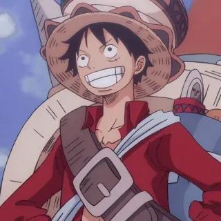 😃 Luffy One Piece Anime, Manga, Dessin animé, Luffy, One Piece, Pirate, Chapeau de paille telegram sticker