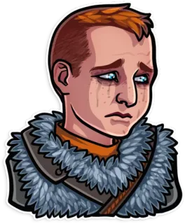 😭 Atreus God of War Junge, Figur, traurig, Videospiel telegram sticker