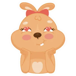 😍 kelinci, imut, binatang, kartun, mata hati telegram sticker