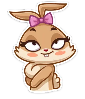 ☺️ kelinci, kartun, binatang, lucu, stiker whatsapp sticker