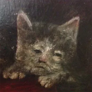 😒 gato, gatito, animal, mascota, pintura, arte telegram sticker