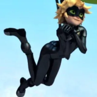 🐈‍⬛️ Cat Noir Miraculous: Tales of Ladybug & Cat Noir Cartoon, Superheld, Fliegen, Schwarze Katze, Anime telegram sticker
