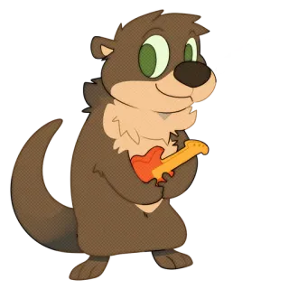 🎸 otter, cartoon, guitar, music, animal telegram sticker