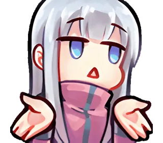 ❣️ 动漫, Q版, 可爱, 女孩, 困惑, 表情, 梗 telegram sticker