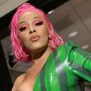 🐚 Doja Cat doja cat, cheveux roses, chanteuse, célébrité, femme telegram sticker
