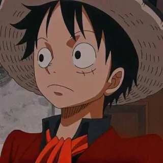 😶 Monkey D. Luffy One Piece Anime, Kreskówka, One Piece, Monkey D. Luffy, Luffy, Słomkowy kapelusz telegram sticker