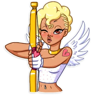 🔫 купидон, ангел, любовь, сердце, стрела, лук telegram sticker