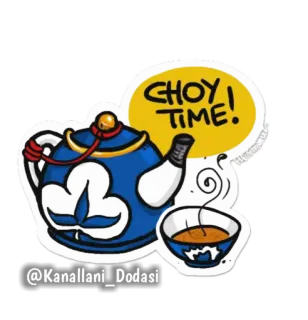 ☕ CHOY! TIME! tea, teapot, drink, beverage, relax telegram sticker