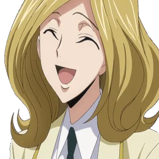 😃 anime, cartoon, woman, smile, blonde, character telegram sticker
