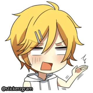 😟 @stickerzgram стикер, аниме, персонаж, мультфильм, выражение telegram sticker