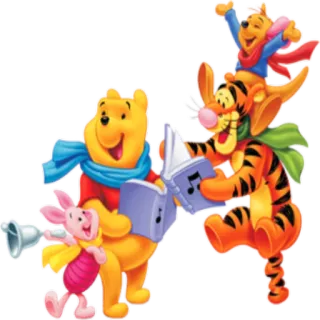 🎼 Winnie the Pooh Ursinho Pooh, Leitão, Tigrão, Guru, Natal, Canções de Natal telegram sticker