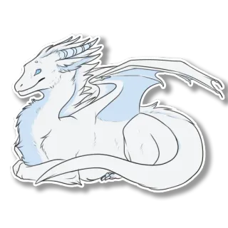 🍞 dragão, fantasia, animal, criatura, mítico, branco, arte, ilustração telegram sticker