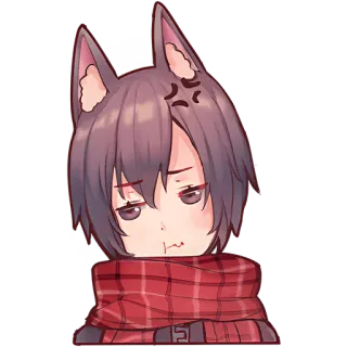 😤 アニメ, ステッカー, 怒り, かわいい, 赤, マフラー whatsapp sticker