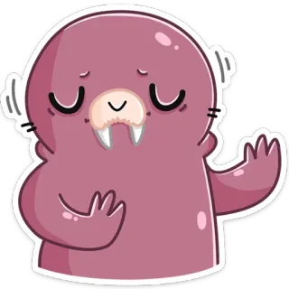 😌 Morse, Dessin animé, Animal, Mignon, Autocollant, Mammifère telegram sticker