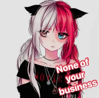 😣 None of your business Anime, Chica, Manga, Expresión, Orejas de gato, Descarada, Actitud telegram sticker