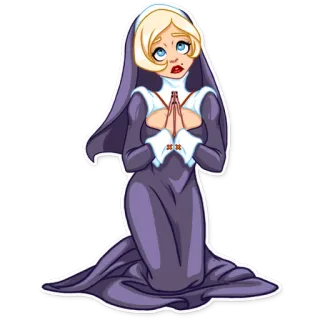 🙏 nun, religion, prayer, woman, religious, habit telegram sticker