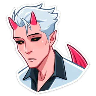 😕 demonio, diablo, personaje, sticker, dibujo animado, anime, cuernos whatsapp sticker