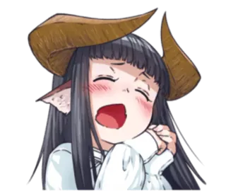 😪 Anime Mädchen, Dämonen Mädchen, Hörner, Kawaii, Niedlich, Anime, Manga telegram sticker