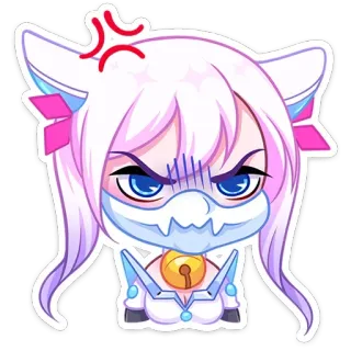 😠 Anime, Naklejka, Słodkie, Zły, Kocia Dziewczyna telegram sticker