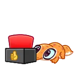 👍 การ์ตูน, จิ้งจก, ปุ่ม, ยกนิ้วโป้ง telegram sticker