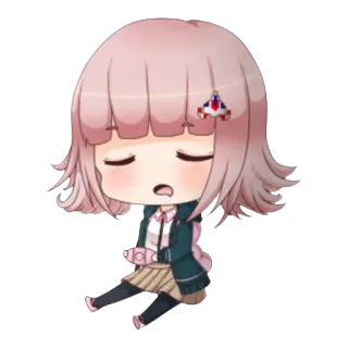 😌 Chiaki Nanami Danganronpa anime, video game, cute, character, danganronpa telegram sticker