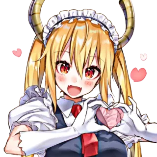 🐉 Tohru Miss Kobayashi's Dragon Maid Anime, Dragón, Maid, Tohru, Corazón, Lindo telegram sticker