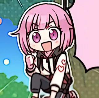 🪸 Anime, Chibi, Carino, Capelli rosa, Cartone animato, Sticker telegram sticker