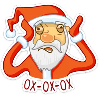 😵 OX=OX=OX Père Noël, Noël, boeuf, confus, dessin animé, autocollant whatsapp sticker